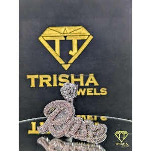 Colgante exclusivo personalizado con el nombre "Rose" con diamantes VVS cultivados en laboratorio, plata de ley 925, joyería hip hop de Trisha Jewels - Product Image 3