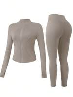 Ensemble de yoga pour femme, haut court asymétrique à dos nageur, leggings taille haute, imprimé par sublimation, logo avant, ensemble 2 pièces Dallas