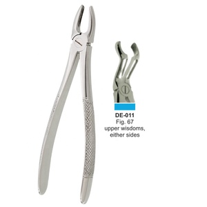 BK Industries Pince d'extraction dentaire, modèle anglais, pour dents de sagesse supérieures, en acier inoxydable, manuelle, ergonomique, moletée, CE - Product Image 2