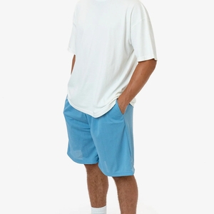 Shorts d'été pour hommes en polycoton de haute qualité, taille élastique, motif personnalisable, tricotés, avec cordon de serrage - Product Image 3