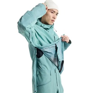 Chaqueta Impermeable Unisex para Esquí y Snowboard, Color Verde Espuma, con Capucha, Anorak, Cierre Lateral, Bolsillo Tipo Canguro, Gore-Tex - Product Image 2