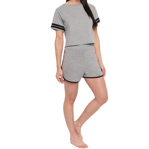 Summer outfits women t shirt and short <b>sets</b> summer <b>2</b> two <b>piece</b> woman blank biker short solid color <b>white</b> striped new design <b>set</b> - Product Image 5