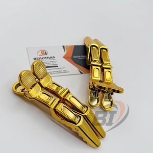 Pinces à cheveux alligator durables à maintien ferme, barrettes et pinces à griffes dorées pour salon, pinces en plastique pour sectionnement des cheveux - Product Image 4