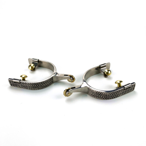 Estribos de Acero Inoxidable con Rodillo de Latón y Superficie Texturizada para Accesorios de Equitación, Espuelas con Rodillo, Seguridad Ecuestre - Product Image 4