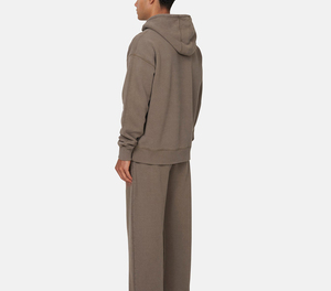 Sweat-shirt à capuche décontracté pour homme, coupe oversize, en molleton épais, marron délavé, style vintage, épaules tombantes - Product Image 2