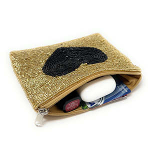 Monedero de mano con cremallera, bordado de trébol y gnomos con cuentas de semillas, hecho a mano, moderno, compacto, para regalo de la fiesta de San Patricio, al por mayor - Product Image 5