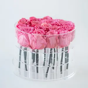 Bán Buôn Transparent Luxury Roses Bao Bì Trường Hợp Rõ Ràng Vòng Acrylic Flower Box