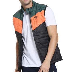 Men's Sleeveless Puffer Jacket Stand Collar High Street Style Winter Canvas OEM Service Breathable Quick Dry Customizable Colors - Product Image 1