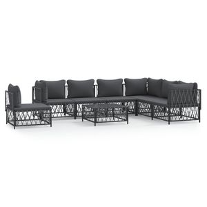 Set Lounge da Giardino Antracite con Struttura in Metallo, Resistente alle Intemperie, Arredamento da Esterno 6 Posti, Design Contemporaneo - Product Image 4