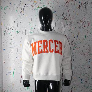 Sudadera MERCER WHITE con Cuello Alto, 100% Algodón, Apliques Bordados en Naranja, Cuello Ancho, URBAN PRODUCTIONS - Product Image 1