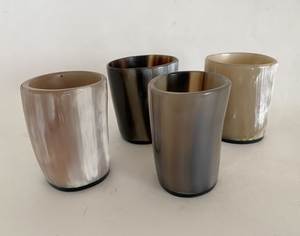Ensemble de tasses en corne de buffle naturelle polie, écologiques, irrégulières, pour la décoration de la maison - Product Image 2