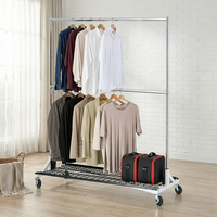 Porte-vêtements métallique robuste pour usage commercial et industriel, fabrication taïwanaise, rangement domestique, vente en gros