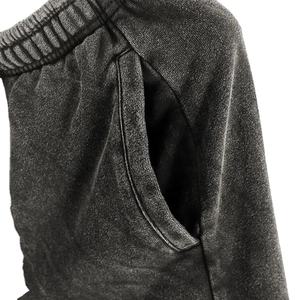 Shorts en coton de qualité avec logo personnalisé, vente en gros de shorts de survêtement vieillis, shorts délavés vintage noirs pour hommes - Product Image 5