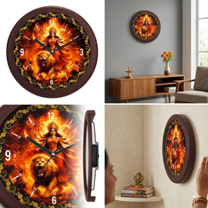 Luxury Durga Mata <b>Silent</b> Quartz Wall <b>Clock</b>-Personalized Spiritual Gift for Christmas Valentine's Day Promotional Office Product - Product Image 2