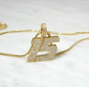 Colgante Personalizado con Nombre en Letras de Moissanita, Plata 925, Estilo Iced Out, Colgante Bling para Rapper, Colgante Bicolor con Nombre Personalizado - Product Image 4