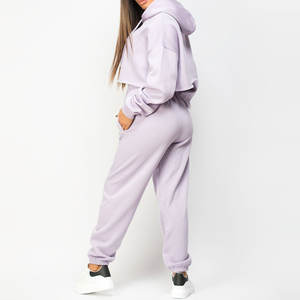 Ensemble 2 pièces personnalisé pour femme : veste zippée et pantalon évasé ajusté, survêtement de jogging avec sweat à capuche et pantalon de survêtement - Product Image 4