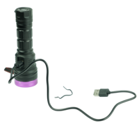 Lampe torche UV Gamela rechargeable par USB 12W 365nm avec filtre noir en alliage d'aluminium, outils auto A/C certifiés ISO, garantie 1 an