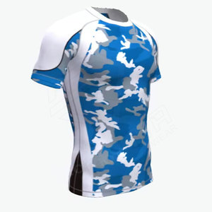 Wholesale MMA Fight Rash Guard Custom Logo Kick <b>Boxing</b> Thai Compression <b>Shirt</b> Breathable Short Sleeve - Product Image 4