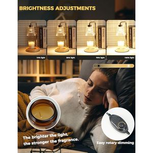 Lampada Scaldacandele Dimmerabile con Timer, Regalo di Compleanno o di Inaugurazione Casa per Donne e Mamme, Elegante Decorazione per la Casa con Scaldacera J - Product Image 3