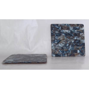 Tapete Decorativo Redondo de Madera para Servir con Marco de Hierro Metálico, Fragmentos Geométricos Dorados Brillantes, 5mm de Grosor, Regalo de Lujo para el Hogar - Product Image 6