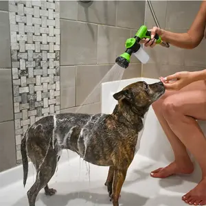 Hogedruksproeier Nozzle Slang Hond Douchepistool 3 Mode Verstelbare Pet Wassen Reiniging Badwater Schuim Zeepsproeier Hond Schoon Gereedschap