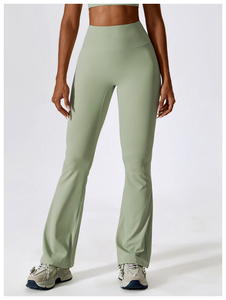 Pantalones de Pierna Ancha de Cintura Alta para Mujer, Color Sólido, Transpirables, Deportivos, Tejidos, de Longitud Completa, Cintura Elástica, Corte Regular, para Verano - Product Image 1