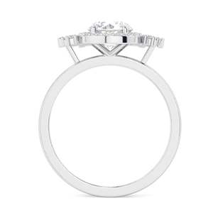 Anillo de Aniversario RITZIN de Oro Rosa de 14K con Diamante Cultivado en Laboratorio de Corte Redondo y Halo, Estilo Único para Mujer - Product Image 6