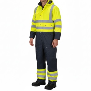 Hi Vis Reflective <b>Overall</b> Safety Coverall for <b>Construction</b> Roadwork Mining and Factory Uniform Use - Product Image 2