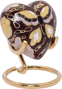 Heart shape metal urn Modern handmade urn Patio decor urn <b>jar</b> Metal urn for ashes - Product Image 4
