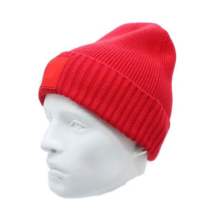 Unisex Solid Color Jacquard Beanie <b>Winter</b> Cuffed Knitted <b>Hat</b> with Embroidery Custom Warm Caps for <b>Men</b> Style Plain - Product Image 3