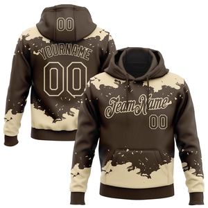 Sweat-shirt à capuche sportif personnalisé avec motif fragmentaire marron, nouvelle conception, vente en gros directe pour l'industrie - Product Image 1