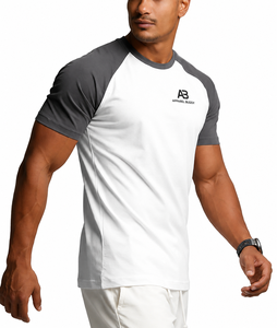Camiseta de Manga Corta Casual para Hombre, Marca AMY, 100% Algodón, Corte Regular, Lisa, con Logotipo Personalizado al por Mayor - Product Image 1