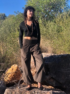 Wide Leg Pants with Drop Crotch Loose Fit Comfortable Festival <b>Trousers</b> for Women Wholesale Bulk - Product Image 3
