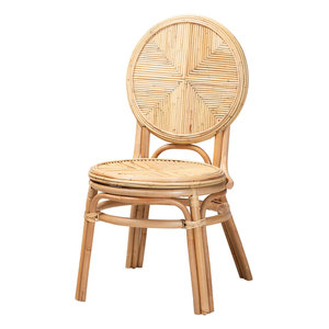 Chaise en rotin à dossier rond, fauteuil de salle à manger en cannage artisanal durable, mobilier d'appoint bohème pour la maison, cafés, restaurants, vente en gros, B2B - Product Image 1