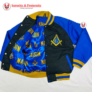 Veste de maçon maîtricien maçonnique sur mesure en satin |   Veste universitaire personnalisée avec logo brodé pour hommes, regalia maçonniques - Product Image 1