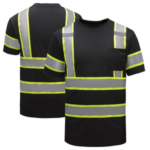T-shirt de sécurité réfléchissant à manches courtes en coton, haute visibilité, pour le travail, avec logo personnalisé, vente en gros d'usine - Product Image 6