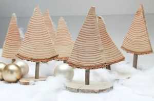 Décorations de table en bois, lot de 6, artisanat en bois naturel, écologique, thème romantique pour la décoration de fêtes - Product Image 2