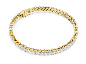 Bracelet tennis en diamant de laboratoire taille marquise, plaqué or 18 carats, certifié IGI, luxe, tendance, haute qualité, clarté VS1, cadeau de bijoux - Product Image 6