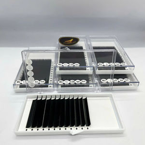 Pestañas Individuales de Fibra Sintética PBT Naturales Largas, en Racimo, 0.03 0.05 0.07, Bandeja de Pestañas de Volumen, Personalizadas al por Mayor, OEM - Product Image 1