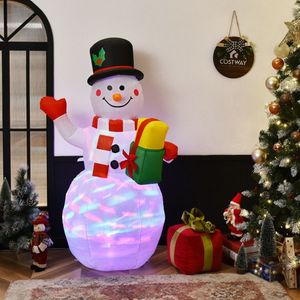 Pupazzo di Neve Gonfiabile Alto 1,5 Metri con Luci LED Colorate Integrate per Decorazioni Natalizie da Esterno - Product Image 6