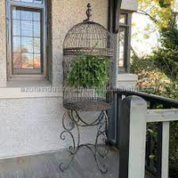 Cage à oiseaux ronde moyenne Vintage, Cage à oiseaux en fer blanc maison à oiseaux en fer Vintage cage à oiseaux en dôme de fer,