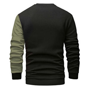 Men Color Blocking Crew Neck Pullover Sweatshirt Regular Fit Knitted Long Sleeve Casual Autumn Wear <b>Green</b> <b>Black</b> <b>top</b> high Hot men - Product Image 5