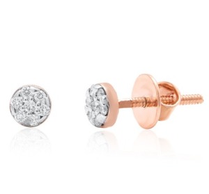 ต่างหูเพชรแท้ทองคำ 14KT ทรงกลมเจียระไนแบบบริลเลียนท์ สำหรับงานแต่งงาน งานหมั้น งานปาร์ตี้ เครื่องประดับแฟชั่นสำหรับผู้หญิง น้ำหนัก 0.880 กรัม - Product Image 2