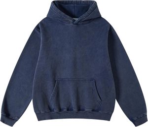 Sweat-shirt d'hiver personnalisé vierge, coupe oversize, effet délavé, en coton épais, style streetwear vintage, service OEM - Product Image 2