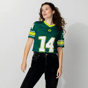 Camiseta Deportiva Transpirable Unisex de Malla Verde de Alta Calidad OEM para Fútbol Americano, con Número Personalizado, Uniforme de Equipo, Suministro al por Mayor, EE. UU. - Product Image 3