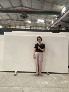แผ่นหินอ่อนเวียดนามสีขาวมาตรฐานส่งออก ขัดเงาสูง ขนาด 24x24 นิ้ว หินธรรมชาติทันสมัยสำหรับโครงการตกแต่งภายในสุดหรู - Product Image 6