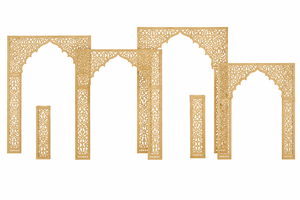 Moroccan Style <b>Backdrop</b> Screens Heena Night Decor Laser Cut Metal <b>Frames</b> Wedding Stage Lightweight Customized Size Manufacturer - Product Image 2