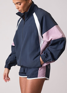 Ensemble coupe-vent colorblock pour femmes, sweat à capuche et short, vêtements de sport légers à fermeture éclair, survêtement 2 pièces, décontracté, pour la course à pied, la gym, le fitness - Product Image 5
