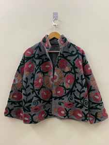 Chaqueta Bomber de Nylon Ecológica, Reversible, Resistente al Viento, Acolchada de Algodón Transpirable, Bordada con Letras, Estilo Boho, Tejida a Mano, Tipo Suzani Kantha - Product Image 2