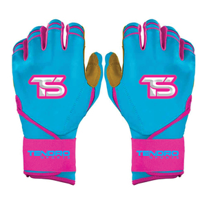 Guantes de bateo de béisbol personalizados color rosa con acolchado y cierre de velcro unisex para adultos. - Product Image 5
